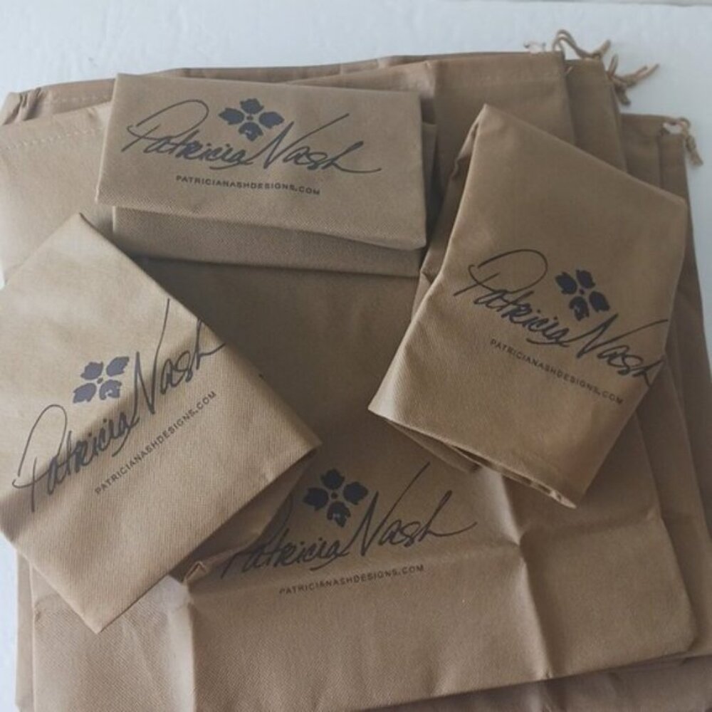 10 pc Patricia Nash Dust Bag Tan Storage Cover  Fabric Aprrox. 14in x 15in
